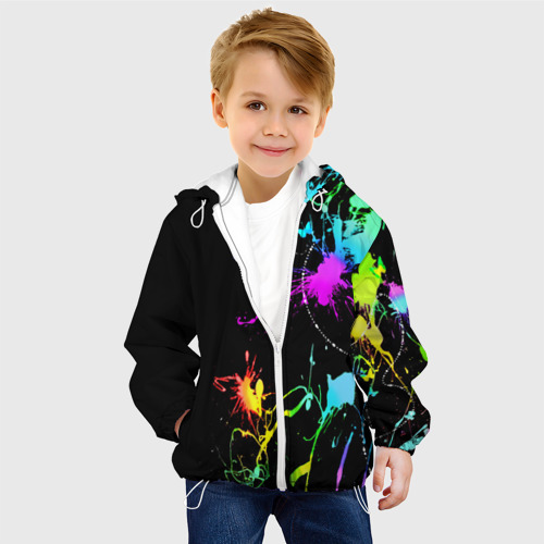 Детская куртка 3D Неоновые краски, цвет белый - фото 3