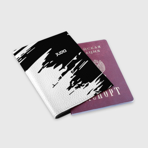 Обложка для паспорта матовая кожа Judo, цвет черный - фото 3
