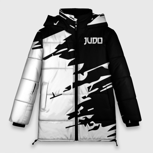 Женская зимняя куртка 3D с принтом Judo, вид спереди #2
