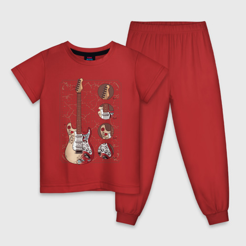 Детская пижама хлопок Fender Stratocaster Monterey , цвет красный