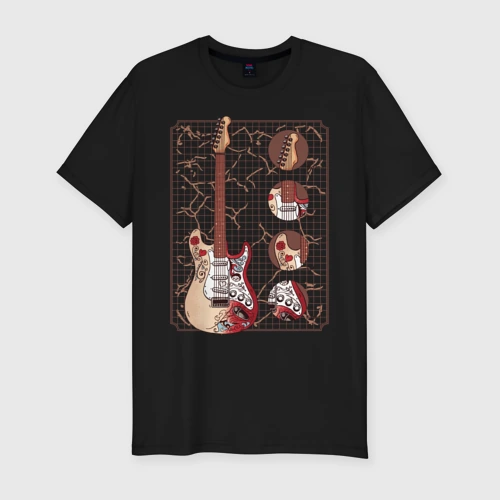 Мужская футболка хлопок Slim Fender Stratocaster Monterey 