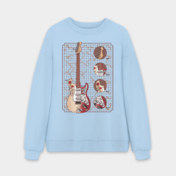 Мужской свитшот oversize без начеса хлопок Fender Stratocaster Monterey 