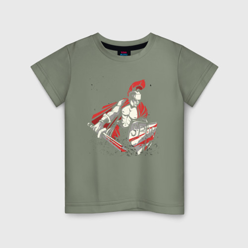 Детская футболка хлопок SPQR Римский легионер, цвет авокадо