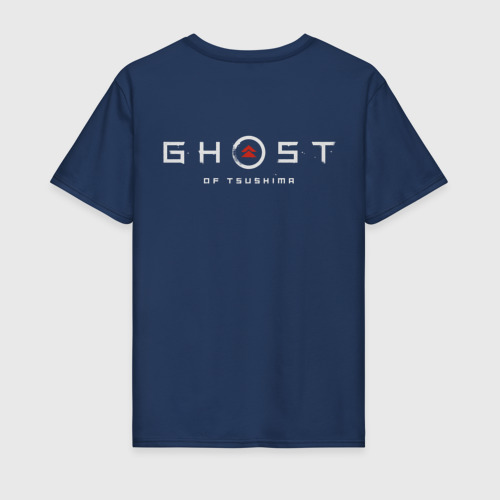 Мужская футболка хлопок Ghost of Tsushima, цвет темно-синий - фото 2
