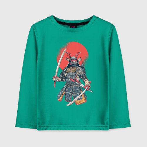Детский лонгслив хлопок Samurai, цвет зеленый