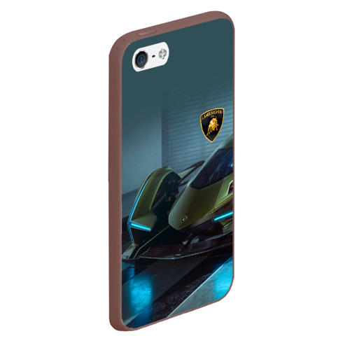 Чехол для iPhone 5/5S матовый Lamborghini, цвет коричневый - фото 3