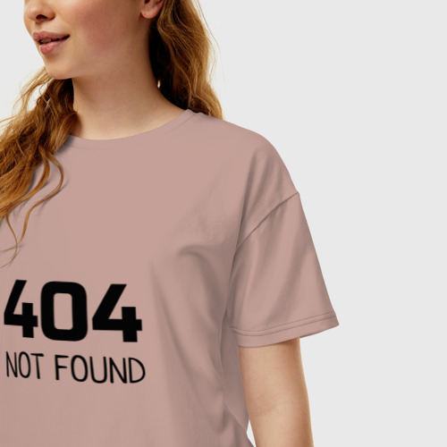 Женская футболка хлопок Oversize 404 not found, цвет пыльно-розовый - фото 3