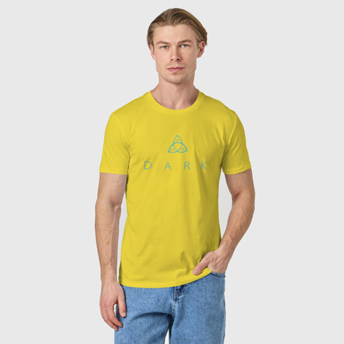 Мужская футболка хлопок ТЬМА / DARK, цвет желтый - фото 3