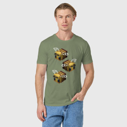 Мужская футболка хлопок Minecraft bee - фото 2