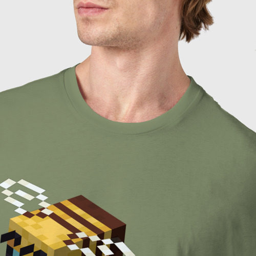 Мужская футболка хлопок Minecraft bee, цвет авокадо - фото 6