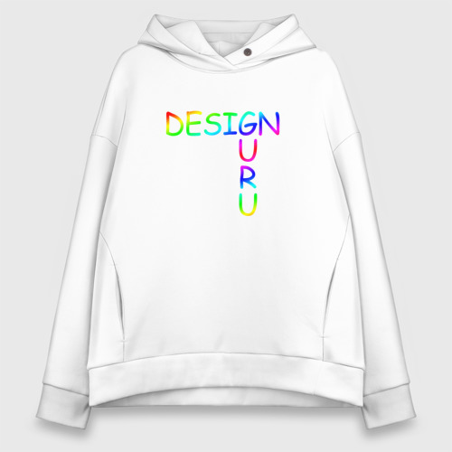 Женское худи Oversize хлопок Design Guru, цвет белый