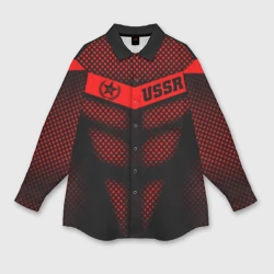 Женская рубашка oversize 3D СССР броня-доспех кибернетический