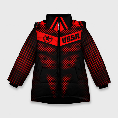 Зимняя куртка для девочек 3D СССР броня-доспех, цвет черный