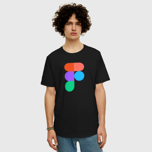 Мужская футболка хлопок Oversize Figma, цвет черный - фото 3