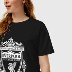 Женская футболка хлопок Oversize Liverpool ФК - фото 2