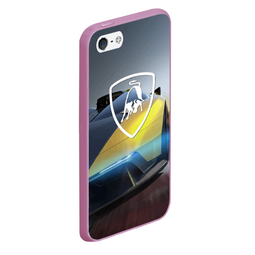 Чехол для iPhone 5/5S матовый Lamborghini - Italy, цвет розовый - фото 3