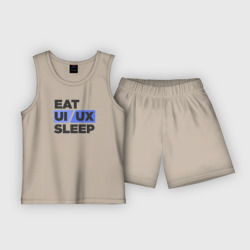 Детская пижама с шортами хлопок Eat UI UX Sleep