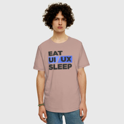 Мужская футболка хлопок Oversize Eat UI UX Sleep - фото 2