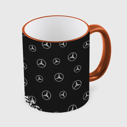 Кружка с полной запечаткой Mercedes Мерседес, цвет Кант оранжевый - фото 3