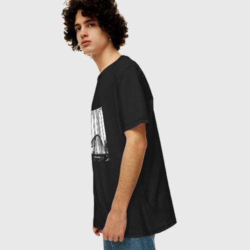 Мужская футболка хлопок Oversize Новосибирск, цвет черный - фото 5