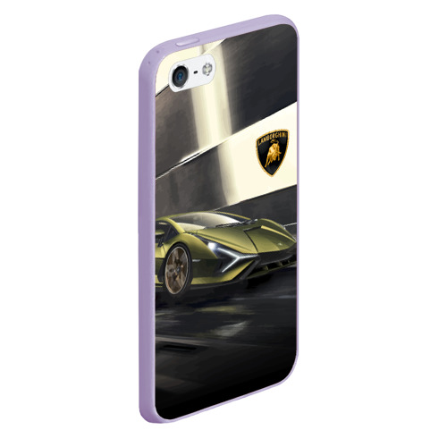 Чехол для iPhone 5/5S матовый Lamborghini, цвет светло-сиреневый - фото 3