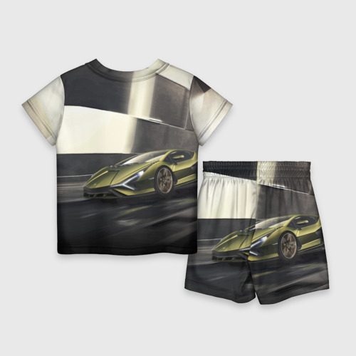 Детский костюм с шортами 3D Lamborghini, цвет 3D печать - фото 2