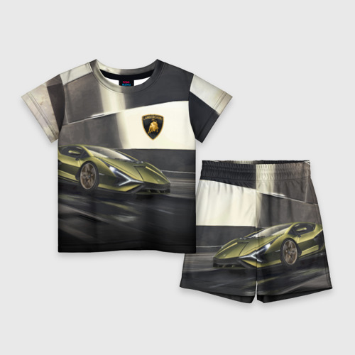 Детский костюм с шортами 3D Lamborghini, цвет 3D печать