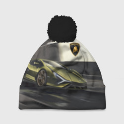 Шапка 3D c помпоном Lamborghini