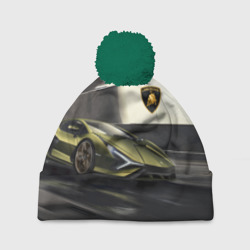 Шапка 3D c помпоном Lamborghini