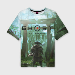 Женская футболка oversize 3D Ghost of Tsushima