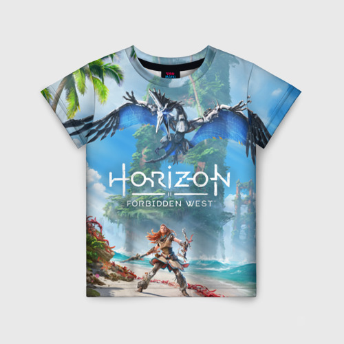 Детская футболка с принтом Horizon Forbidden West, вид спереди №1