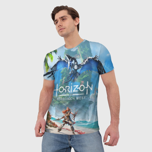 Мужская футболка 3D Horizon Forbidden West, цвет 3D печать - фото 3