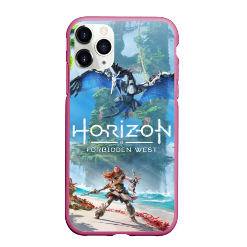 Чехол для iPhone 11 Pro матовый Horizon Forbidden West, цвет малиновый