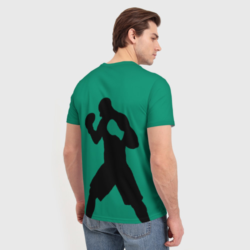 Мужская футболка 3D с принтом Боксер, вид сзади #2