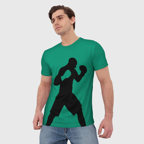 Мужская футболка 3D с принтом Боксер, фото на моделе #1