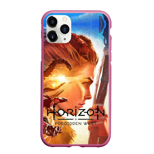 Чехол для iPhone 11 Pro Max матовый Horizon Forbidden West, цвет малиновый