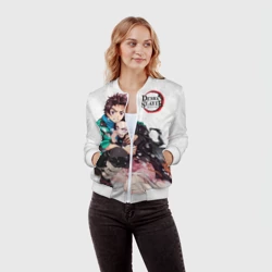 Женский бомбер 3D Клинок, рассекающий демонов - фото 2