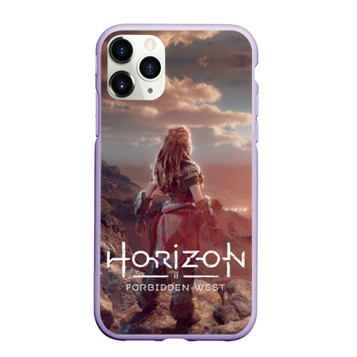 Чехол для iPhone 11 Pro матовый Horizon Forbidden West, цвет светло-сиреневый