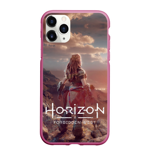 Чехол для iPhone 11 Pro Max матовый Horizon Forbidden West, цвет малиновый