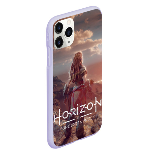 Чехол для iPhone 11 Pro матовый Horizon Forbidden West, цвет светло-сиреневый - фото 3