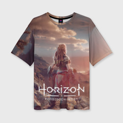 Женская футболка oversize 3D Horizon Forbidden West