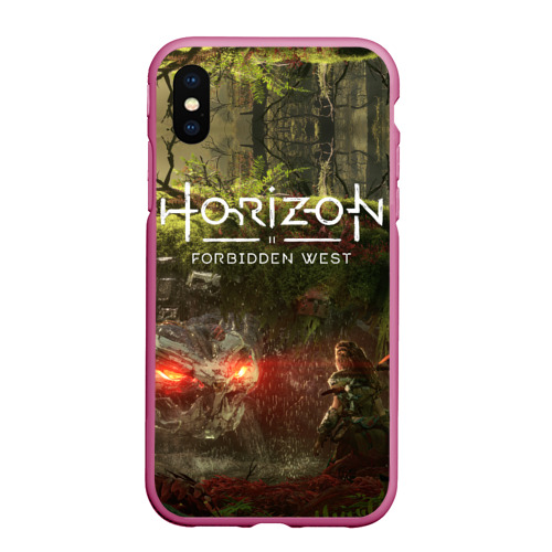 Чехол для iPhone XS Max матовый Horizon Forbidden West, цвет малиновый