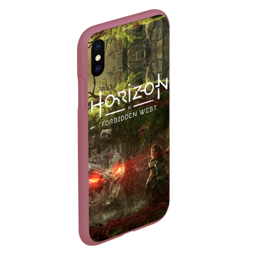 Чехол для iPhone XS Max матовый Horizon Forbidden West, цвет малиновый - фото 3