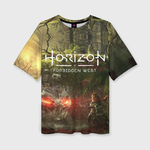 Женская футболка oversize 3D Horizon Forbidden West, цвет 3D печать