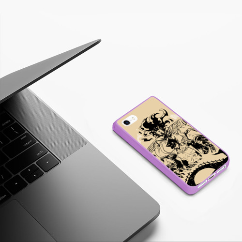 Чехол для iPhone 5/5S матовый JoJo Bizarre Adventure приключения ДжоДжо, цвет сиреневый - фото 5