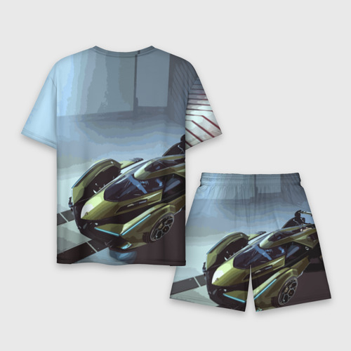 Мужской костюм с шортами 3D Lamborghini - motorsport extreme, цвет 3D печать - фото 2