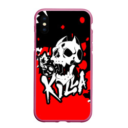 Чехол для iPhone XS Max матовый Killa красные брызги