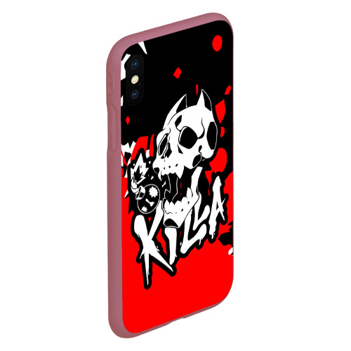 Чехол для iPhone XS Max матовый Killa красные брызги, цвет малиновый - фото 3