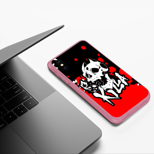 Чехол для iPhone XS Max матовый Killa красные брызги, цвет малиновый - фото 5