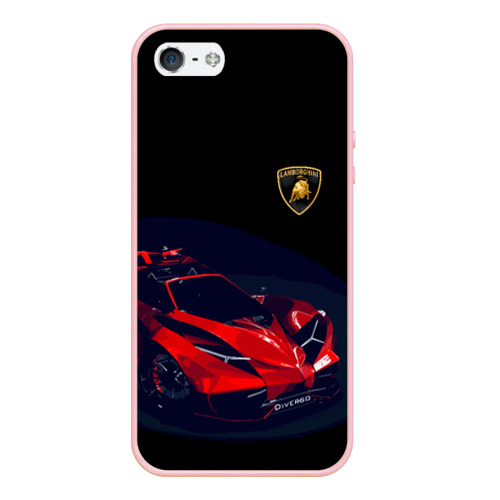 Чехол для iPhone 5/5S матовый Lamborghini Diverso, цвет светло-розовый